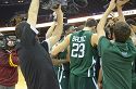 Celebration huddle